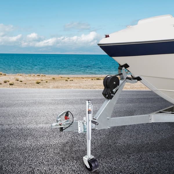 Trailerdonkraft, bådtrailer 35,3" med 2000 lb kapacitet. PP-hjul og håndtag til løft af RV, hestetrailere og yachttrailere.