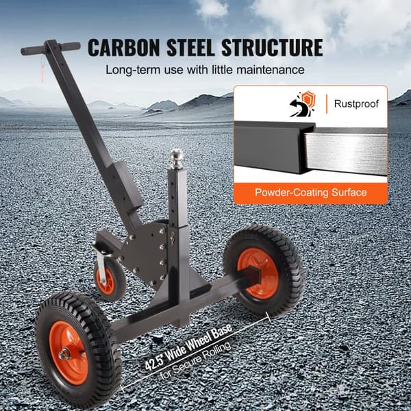 Justerbar trailer dolly, 1500 lbs kapacitet, 2-i-1 trailer mover med justerbar højde (23,6''-35,4''), pneumatiske dæk og universalkompatible