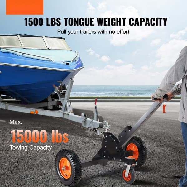 Justerbar trailer dolly, 1500 lbs kapacitet, 2-i-1 trailer mover med justerbar højde (23,6''-35,4''), pneumatiske dæk og universalkompatible