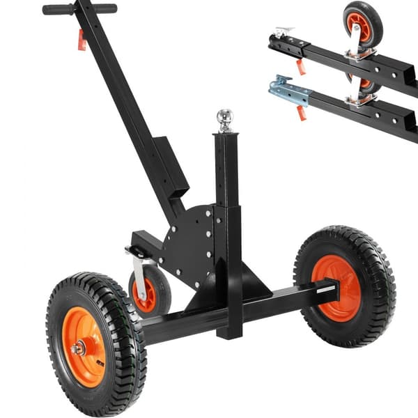 Säädettävä Trailer Dolly, 1500 lbs, 2 in 1 -perävaunun siirtäjä, säädettävä korkeus ja 16" ilmarenkaat.