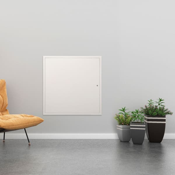 Åtkomstpanel för gips och tak, 24x24 tum, förstärkt dörr, stålvägghålskåpa, lättinstallerad, avtagbar panel för kablar, silver.