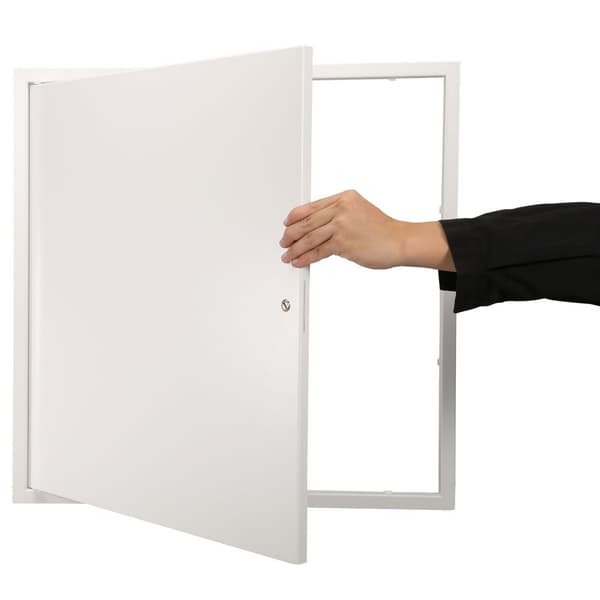 Åtkomstpanel för gips och tak, 24x24 tum, förstärkt dörr, stålvägghålskåpa, lättinstallerad, avtagbar panel för kablar, silver.