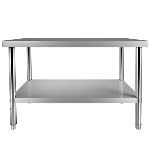 Rustfrit ståls forberedelsesbord, 48 x 30 x 34 tommer, 550 lbs kapacitet. Heavy-duty metal arbejdsstation til køkken, garage og baggård.