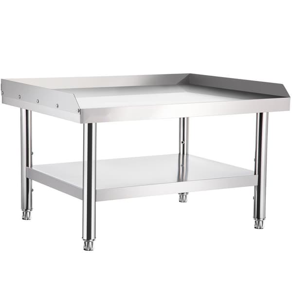 Grillställ i rostfritt stål, 60 x 30 x 24 tum, justerbart grillbord med förvaringshylla för hotell och restaurangkök.