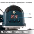 Miniatyrbillede 4 af 9: Elektrisk omsnøringsværktøj DD19A til 0,4-0,7 tommer PP/PET-bælter. Justerbar spænding 400-3500N, batteridrevet. Perfekt til effektiv omsnøring.