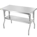 Pikkukuva 9 / 9: Kestävä 48"x24" taitettava kaupallinen työpöytä, ruostumattomasta teräksestä, 772 lbs, keittiön saari.