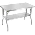 Pikkukuva 1 / 9: Kestävä 48"x24" taitettava kaupallinen työpöytä, ruostumattomasta teräksestä, 772 lbs, keittiön saari.