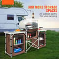 Miniatyrbild 2 av 9: Camping köksbord, hopfällbart matlagningsbord med förvaringsväska, aluminium, 3-skåp, vindruta, snabbinställning för picknick.