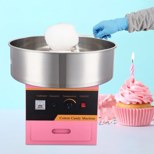Kommersiell sockervaddsmaskin Sugar Floss Maker 1000W för fest, rosa.