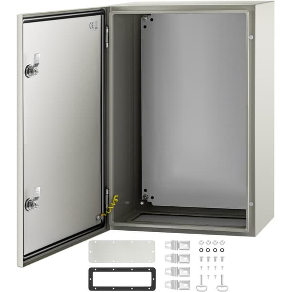 NEMA stålkabinet 24x16x10'' med IP66 beskyttelse, vandtæt og støvtæt, ideelt til udendørs og indendørs installationer.