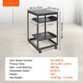 Miniatyrbillede 7 af 9: 15U Open Frame serverrack med justerbar dybde (15''-40''), fritstående eller vægmonteret, plads til netværksudstyr som router og modem.