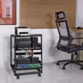 Miniatyrbillede 8 af 9: 15U Open Frame serverrack med justerbar dybde (15''-40''), fritstående eller vægmonteret, plads til netværksudstyr som router og modem.