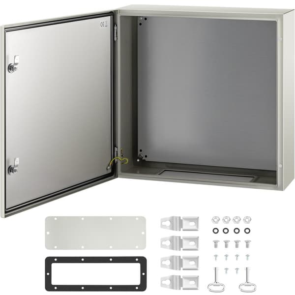 NEMA stålkabinet 24 x 24 x 8'' - NEMA 4X, IP66 vandtæt og støvtæt. Ideel til udendørs/indendørs elektronik med monteringsplade.