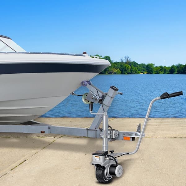 Elektrisk trailer dolly med 5000 lbs kapacitet. 350W motor, alsidig justerbar højde og 8'' gummihjul til nem transport af campingvogne.