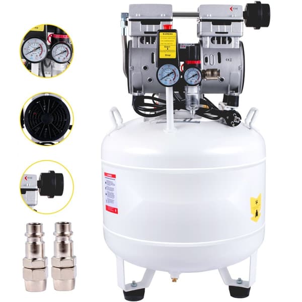 Pande-kempressor, 40L lodret tank, 1HK, oliefri, stille, 115PSI, 5.9CFM. Ideel til dækpumpe og luftværktøj.