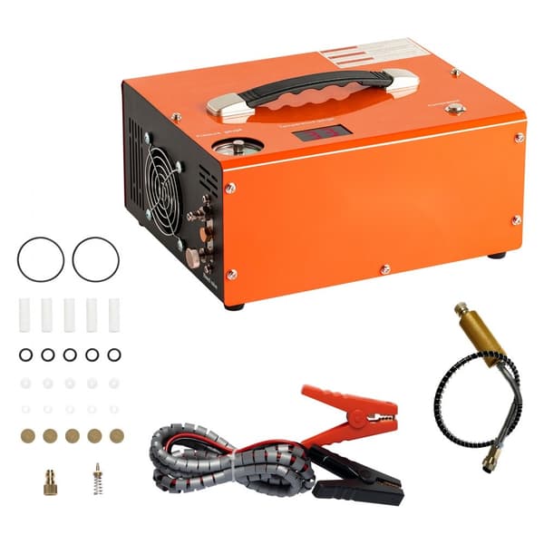 PCP luftkompressor 4500PSI/30Mpa, inbyggd omvandlare DC12V/AC230V, automatisk stopp.