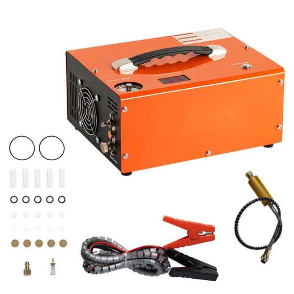 PCP luftkompressor 4500PSI/30Mpa, inbyggd omvandlare DC12V/AC230V, automatisk stopp.
