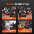 Miniatyrbild 6 av 9: Luftkompressor 2,1 gallon 900W 2,2 CFM@90PSI 70 dB Ultra tyst och oljefri.