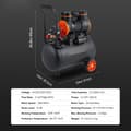 Miniatyrbild 7 av 9: Luftkompressor 9,3 gallon 1800W 5,12 CFM@90PSI 70 dB Ultra tyst oljefri, effektiv och kraftfull.