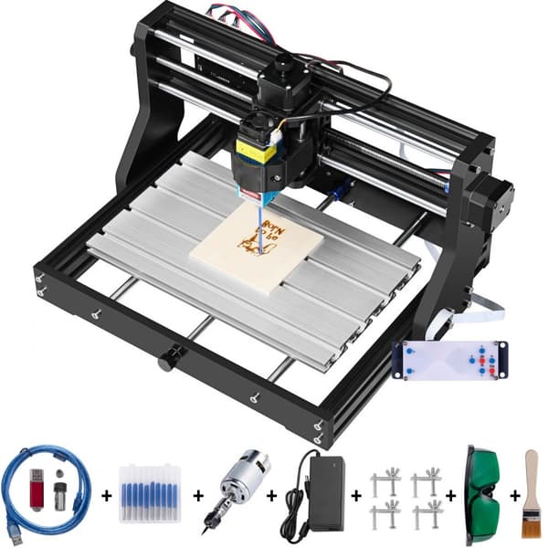CNC 3018 Pro 500mw, 300×180×45mm CNC-maskine med GRBL-styring. Mini laser graver til skæring af plast, akryl, PVC og træ.