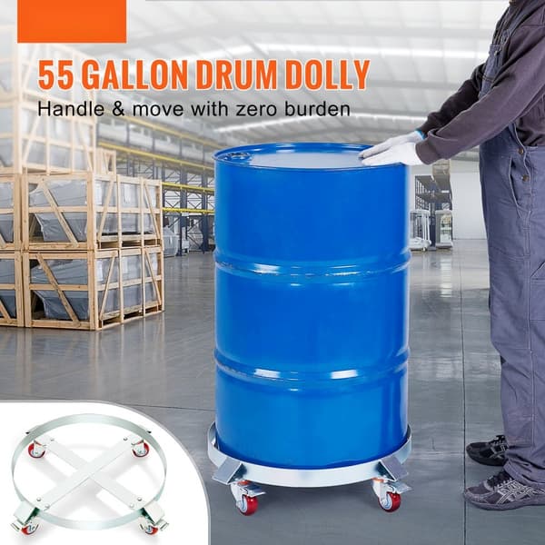 55 gallonan raskas rumpudolly, 1000 lbs kantavuus, kestävä, kaatumaton teräsrunko, 4 kääntöpyörää.