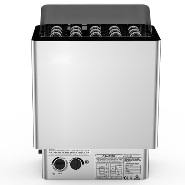 9 kW saunaovn 380V-415V, våd&tør elektrisk med indbygget kontrol. Rustfrit stål saunahegn, perfekt til afslapning.