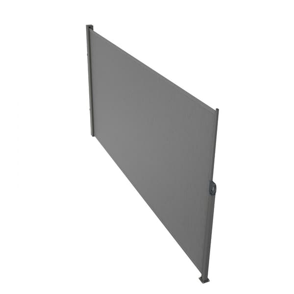 Tilbagetrækkeligt sidemarkise i grå, 79''x 118''. Vandtæt, UV 30+ terrasse- og haverumdel. Perfekt til privatliv på balkon eller terrasse.