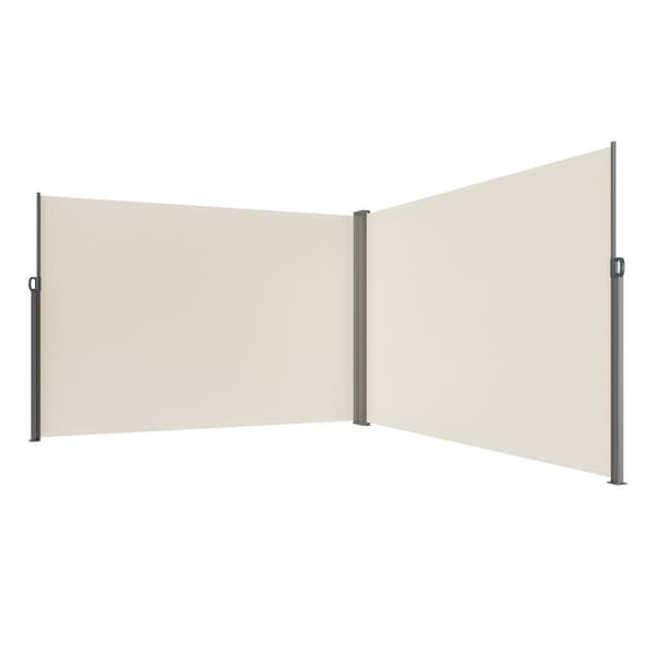Sisäänvedettävä sivumarkiisi 79''x236'', vedenpitävä polyesteri, UV 30+, beige patio- ja terassisuojus.