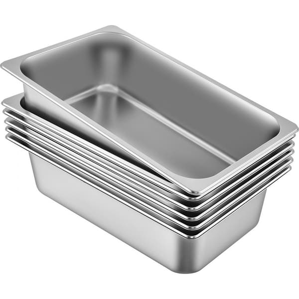 6 Pack Höyrypöytäpannu 20,9 x 12,8 x 5,9 tuumaa, syvä 20,5 l ruostumattomasta teräksestä. Hotellipannut.