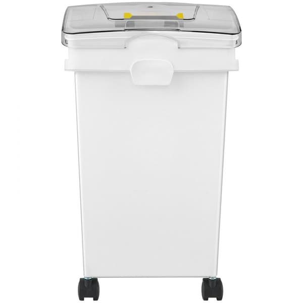 5,5 gallonan PP-materiaalista valmistettu ainesosien säilytysastia pyörillä, valkoinen hyllyllinen setti 3 kpl.