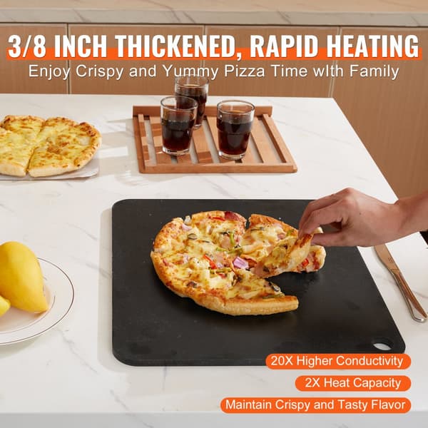 Pizza Steel, 16" x 14,5" x 3/8" pizzateräslevy, esimaustettu hiiliteräs, 20X johtavuus, Heavy Duty -pizzapannu.