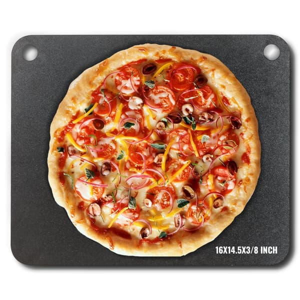Pizza Steel, 16" x 14,5" x 3/8" pizzateräslevy, esimaustettu hiiliteräs, 20X johtavuus, Heavy Duty -pizzapannu.