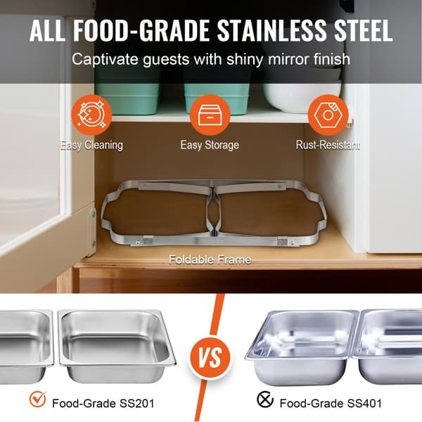 4-pak rektangulært gnidningsfad sæt med 8Qt pan ramme og brændstofholder til grill.