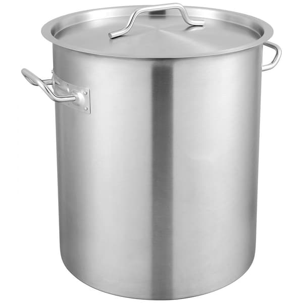 Ruostumaton teräskattila, 42 l, suuri keittoastia, siivilä, kansi, kahva, raskaan käytön kaupallinen kattila.