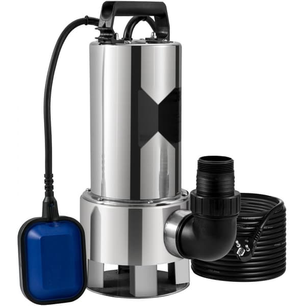 Dykpumpe 1300W, 20000L/H med 10 m ledning og automatisk svømmerafbryder. Ideel til havebassiner og boblebade, rengøring af snavs.