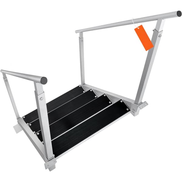 Nelivaiheinen alumiininen uima- ja venetikka, 250kg kantavuus, 55x10cm askelmat, täydellinen satamiin ja uima-altaille.