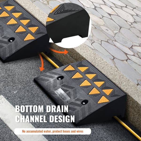 Gummikantrampe, 2-pak, 5" højder, kapacitet 15 ton. Stabile ramper til biler, kørestole og motorcykler. Heavy-Duty design.