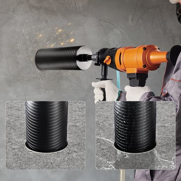 Kernebor 4,25" til mursten og beton, våd/tør med pilotbitadapter. Boredybde: 9,5", indvendigt gevind: 5/8"-11. Laser-svejset kvalitet.