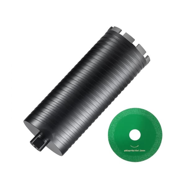 Kernebor 4,25" til mursten og beton, våd/tør med pilotbitadapter. Boredybde: 9,5", indvendigt gevind: 5/8"-11. Laser-svejset kvalitet.