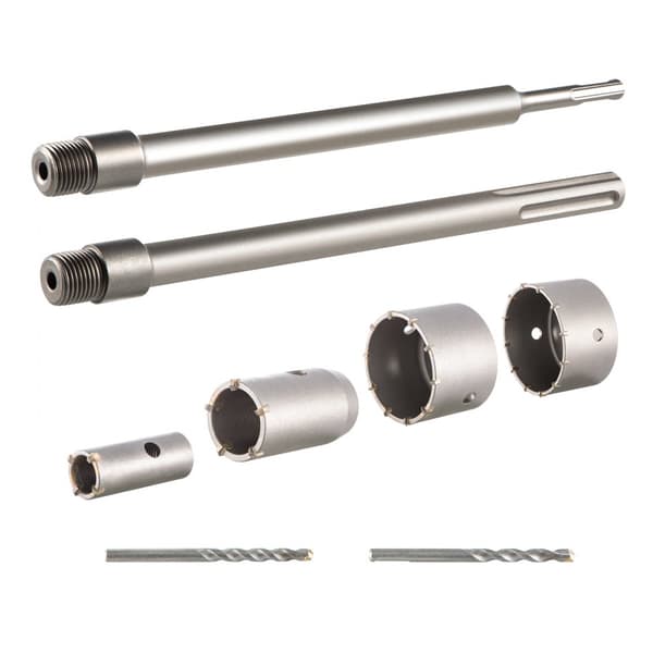 Betonghålsågssats 30/40/65/80/100 mm SDS Plus/SDS Max med 11,8"/300 mm vevstake för tegel, cement, kakel.