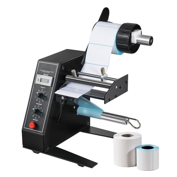 Automatisk etikettdispenser, bredd 15-125 mm, längd 3-150 mm, etikettavskiljare, hastighetsjusterbar applicerare.