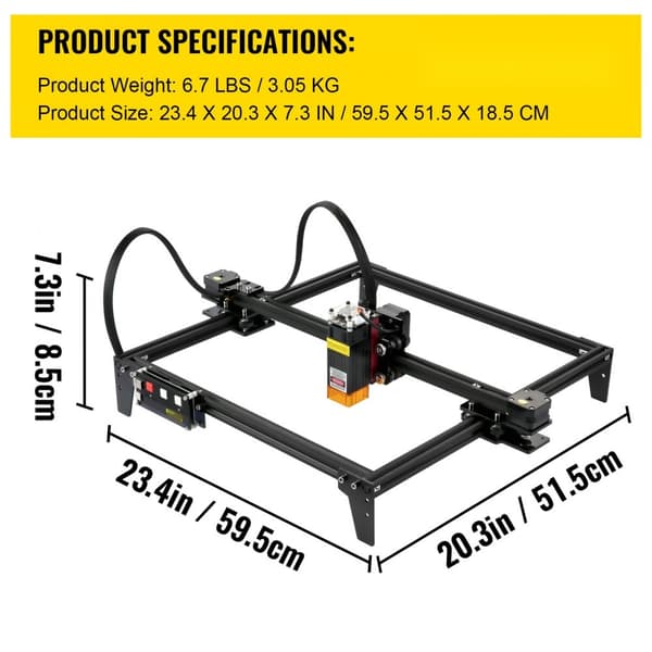 Skrivbords laserskärare 12,2"x11,8" Stort gravyrområde 5,5W lasereffekt