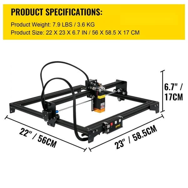 Skrivbordslasergravyr 16,1"x15,7" Stort gravyrområde 5,5W laserkraft