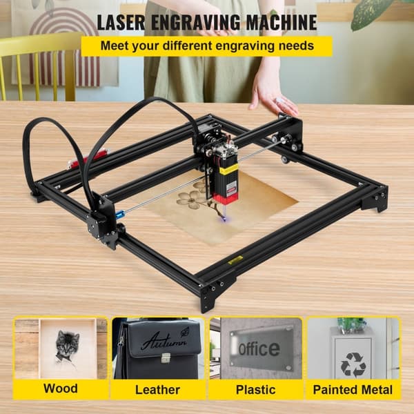 Desktop Laserskærer 16,1"x15,7" Stort graveområde med 5,5W laserkraft. Ideel til kreative projekter!