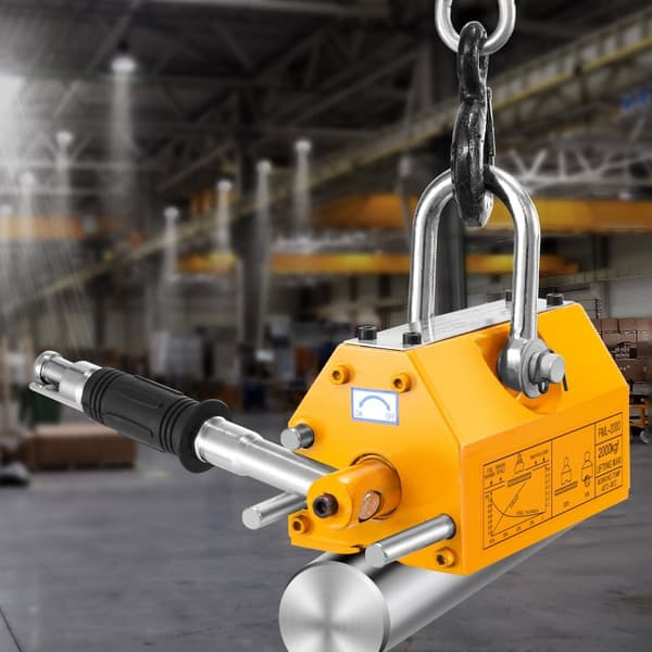 Magnetisk løfter med 4400 lbs/2000 kg kapacitet, 2,5 sikkerhedsfaktor, neodym/stål. Ideel til hejs og butikskrane.