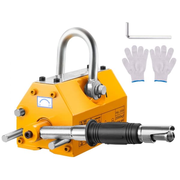 Magnetisk løfter med 4400 lbs/2000 kg kapacitet, 2,5 sikkerhedsfaktor, neodym/stål. Ideel til hejs og butikskrane.