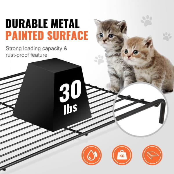 Catio, nelikerroksinen kissahäkki sisätiloihin, irrotettavalla leikkikehällä, 360° pyörivillä pyörillä ja tikkailla.