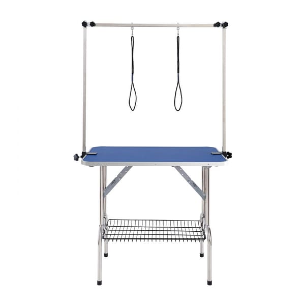 Träningsbord för husdjur med klämma, 915 x 610 mm, hopfällbart, för medelstora och små hundar, gratis trimningshållare.