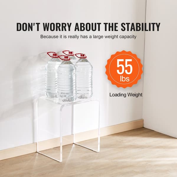 Akryl endebord i C-form, klart Lucite sidebord til drinks og snacks i stue, soveværelse og kontor. Perfekt til moderne indretning.