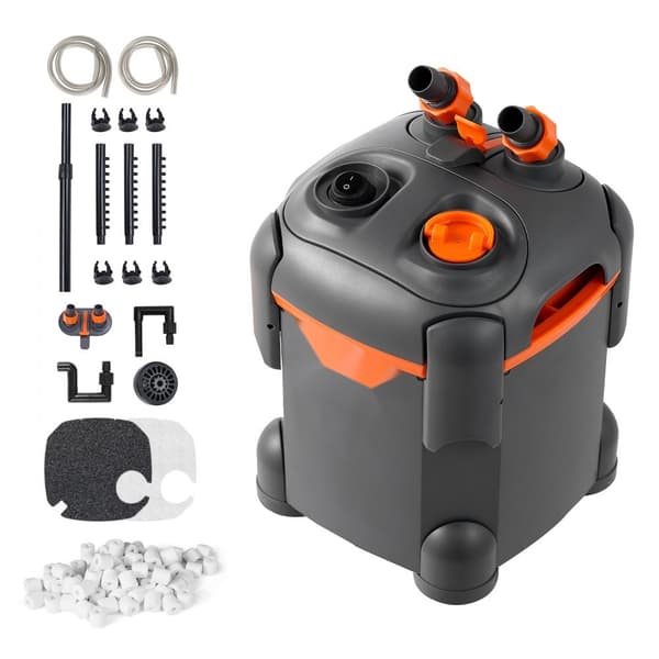 30 Gallon Akvarium Canister Filter med 8w UV-lampe – Stille Fisketank filtrering